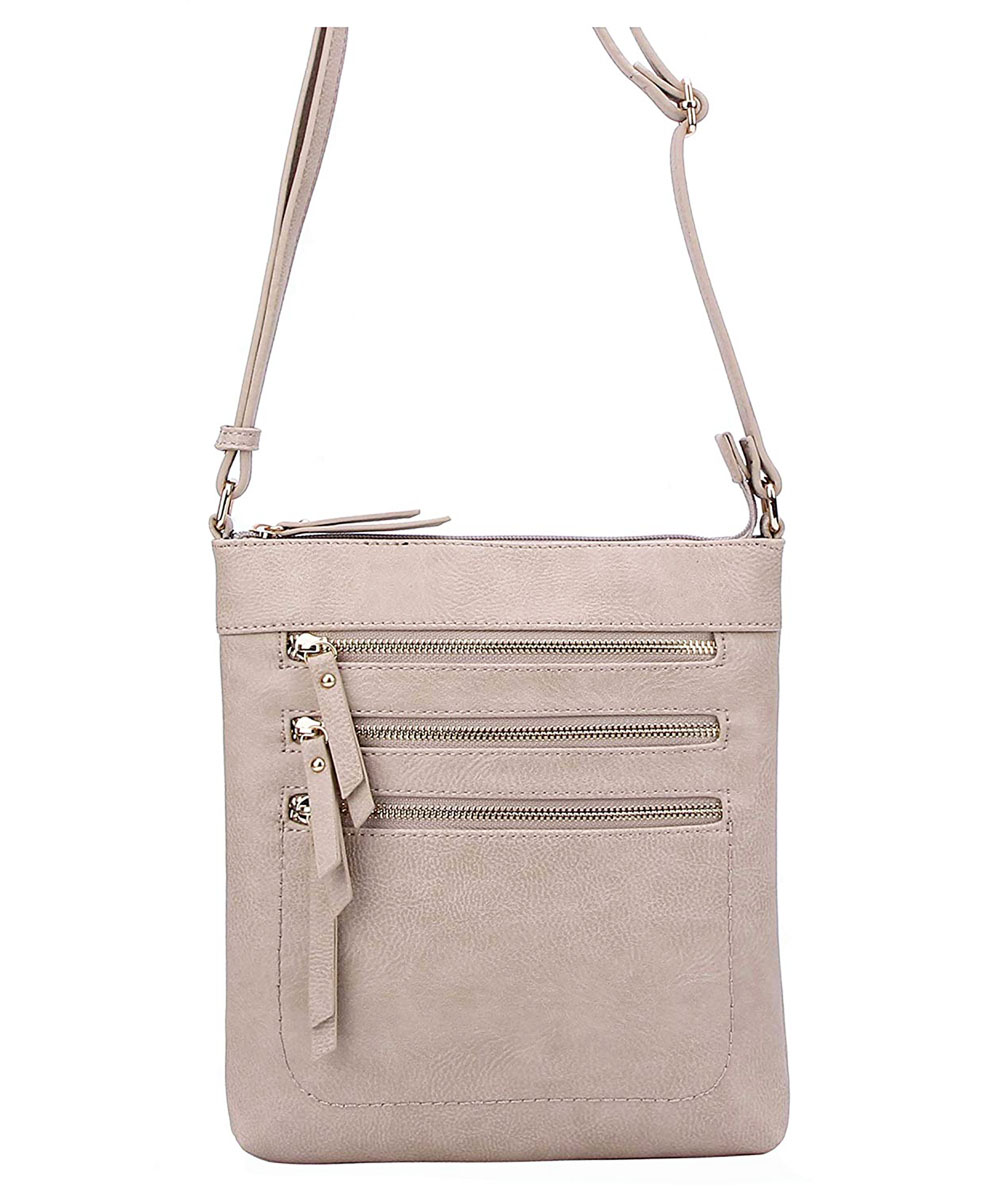 Crossbody Purse Bag Triple Zipper WU093